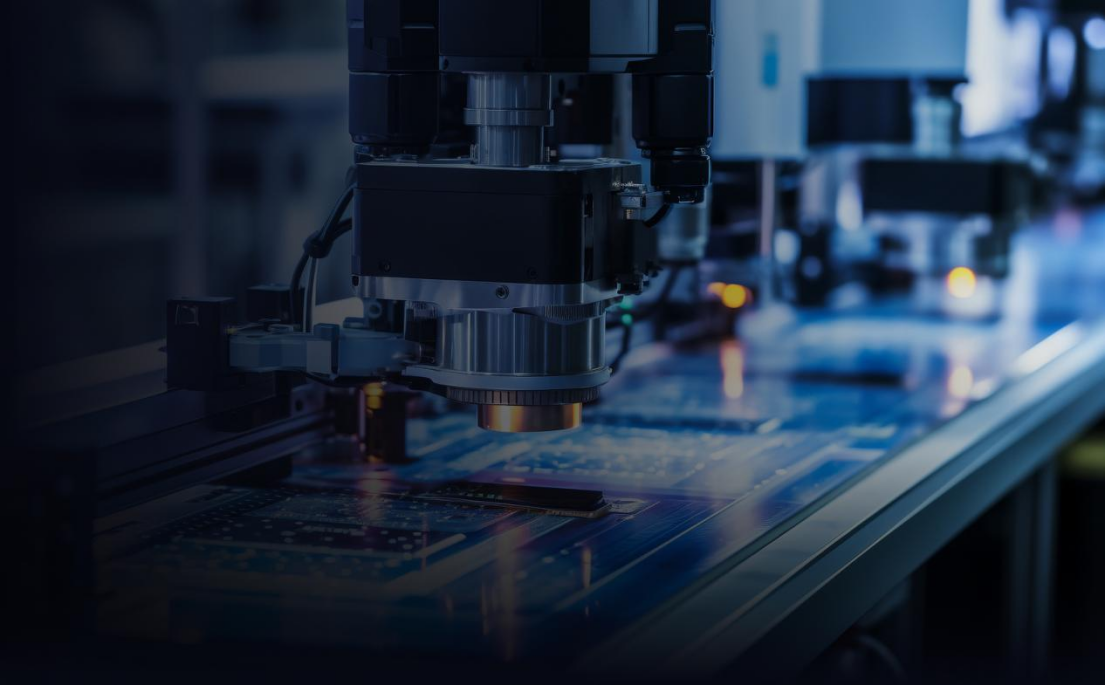 Automated optical inspection equipment examining a printed circuit board during electronic component quality control